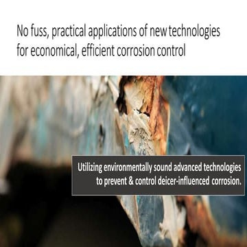 Explore new corrosion control technologies