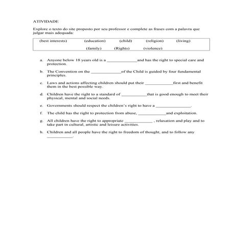 Atividade com o Texto Know Your Rights