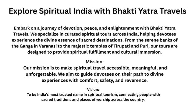 Bhakti Yatra – Connecting Devotees with the Divine
