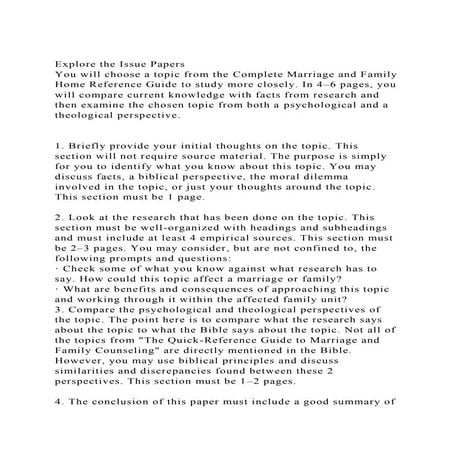 Explore the Issue PapersYou will choose a topic from the Complet.docx