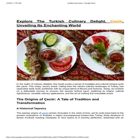 Explore The Turkish Culinary Delight Çeciir Unveiling Its Enchanting ...