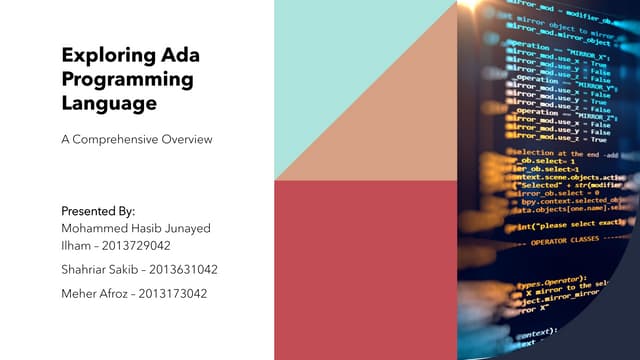 Exploring-Ada Programming Language and its concepts | PDF