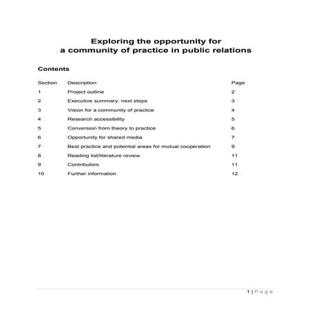 Working towards a community of practice in public relations