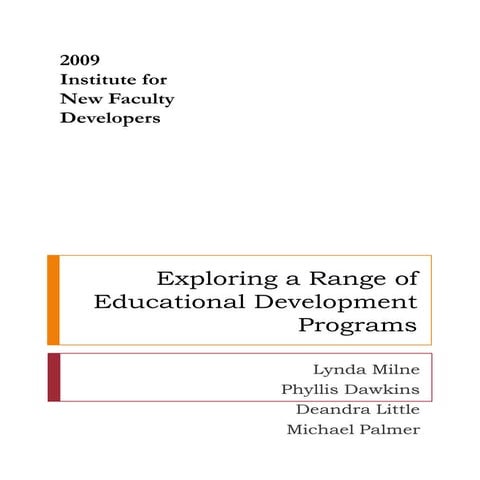 Exploring Educational Development Programs