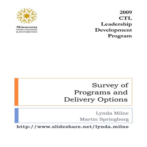 Survey of Programs and Delivery Options