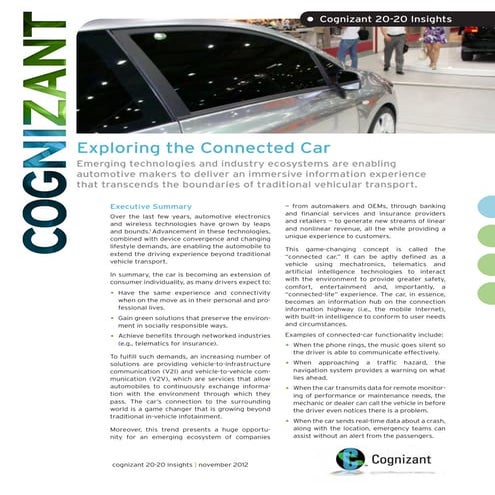 Exploring the Connected Car