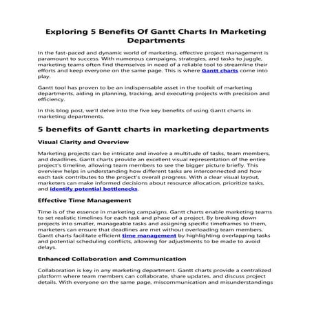 Exploring 5 Benefits Of Gantt Charts In Marketing Departments - Slideshare.docx