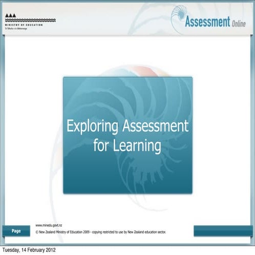Exploring assessment for learning