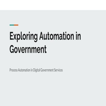 Exploring Automation in Government