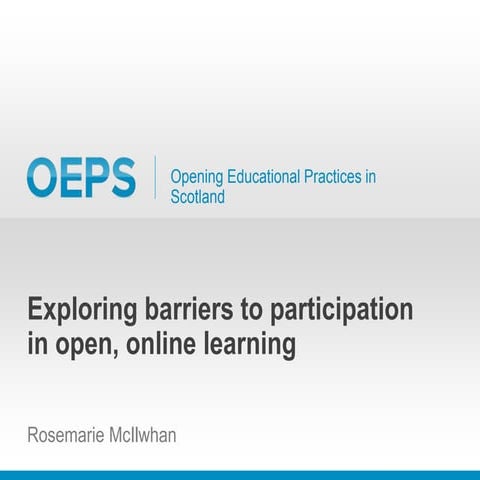 Exploring barriers to participation CALRG (June 2017)