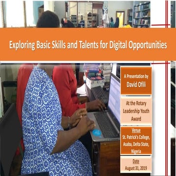Exploring basic skills and talents for digital opportunities 