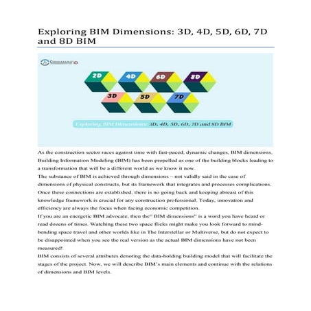 Exploring BIM Dimensions: 3D, 4D, 5D, 6D, 7D and 8D BIM