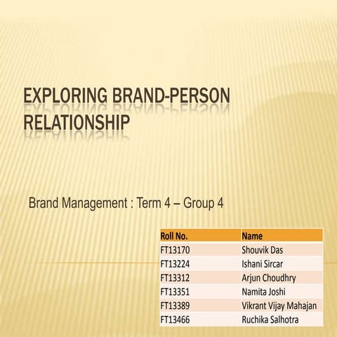Exploring brand person relationship group4