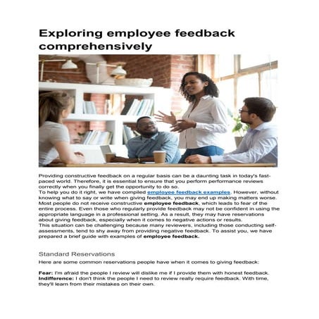 Exploring employee feedback comprehensively