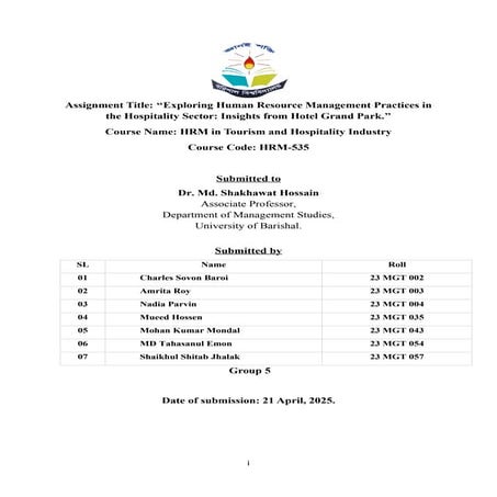 Exploring Human Resource Management Practices in the Hospitality Sector ...