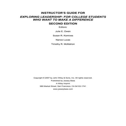Exploring leadershipii instructorsguide | PDF