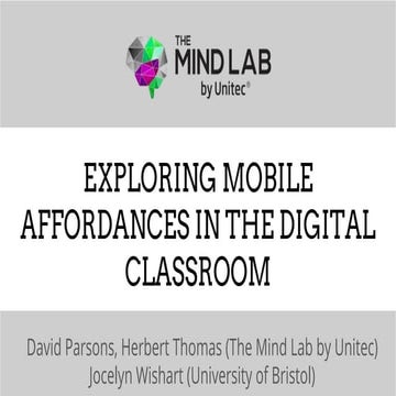 Exploring Mobile Affordances in the Digital Classroom