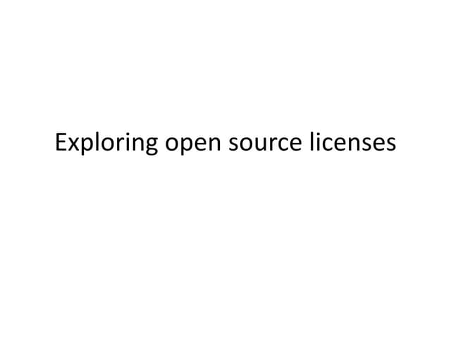 Exploring open source licenses