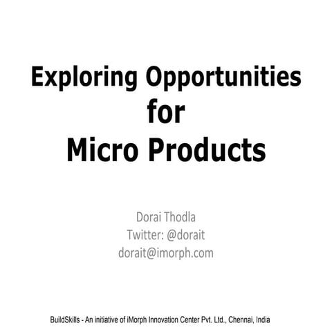 Exploring opportunities for microproducts   version 2