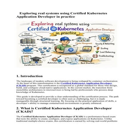 Certified Kubernetes Administrator (CKA) Certification Guide | PDF