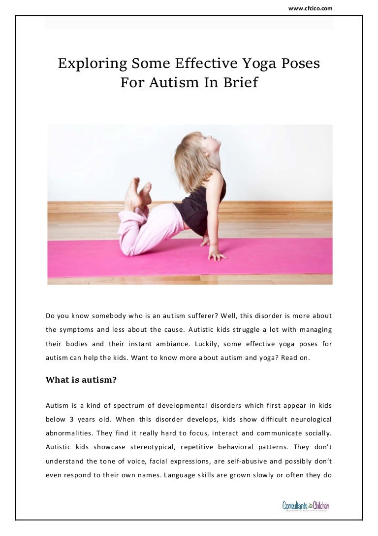 Exploring Some Effective Yoga Poses For Autism In Brief  CFCICO
