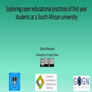 Exploring open educational practices of first year students at a South Africa...