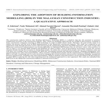 Exploring the adoption of building information