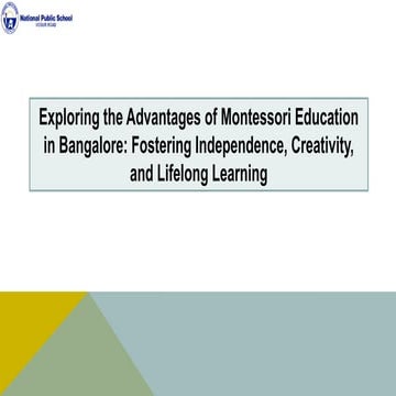 Montessori School in Bangalore | PPTX