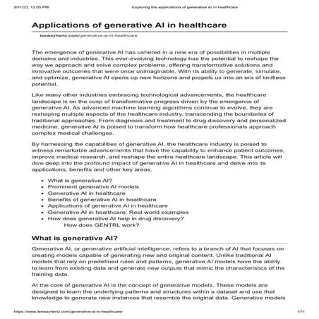 Exploring the applications of generative AI in healthcare.pdf