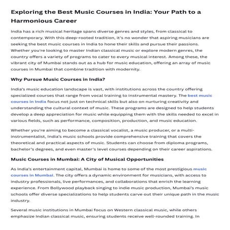 Exploring The Best Music Courses In India Your Path To A Harmonious
