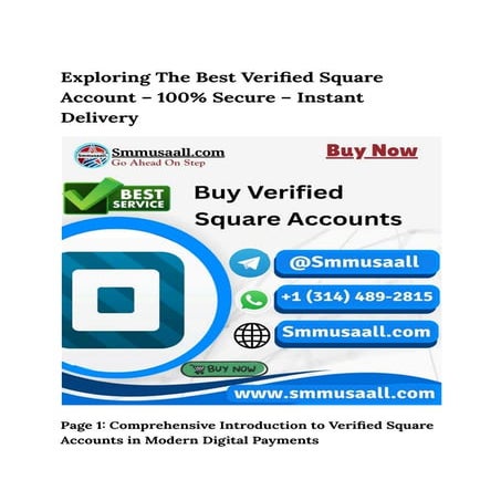 Exploring The Best Verified Square Account – 100% Secure – Instant ...