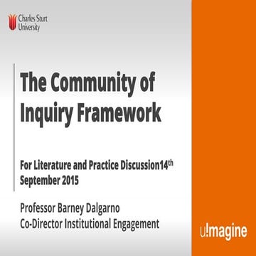 Exploring the community of inquiry framework 