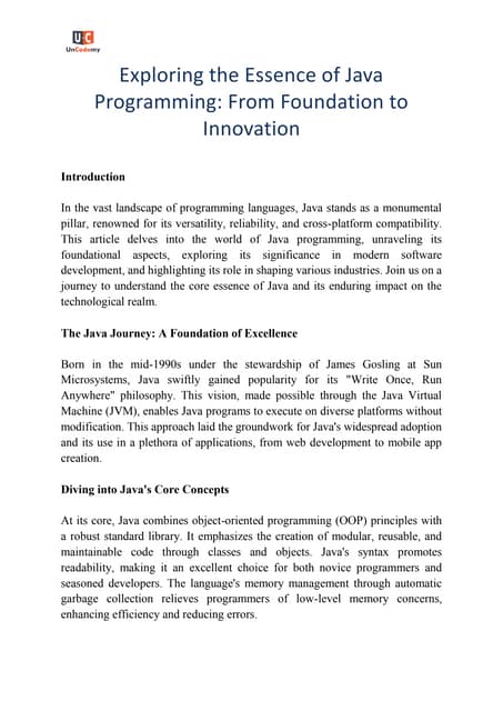 The best java Programming training institute | PPT