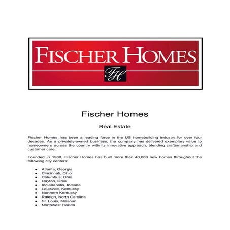 Exploring the Evolution of Fischer Homes | PDF