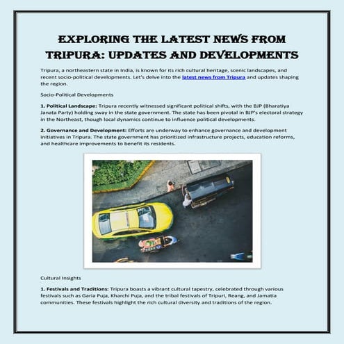 Exploring the Latest News from Tripura Updates and Developments pdf