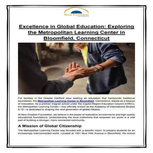 Excellence in Global Education: Exploring the Metropolitan Learning ...