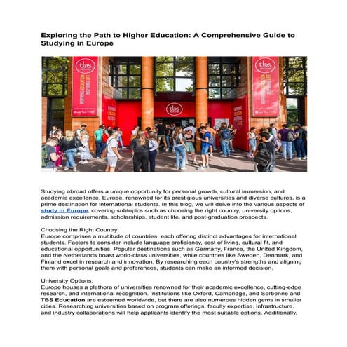 Exploring the Path to Higher Education- A Comprehensive Guide to Studying in ...