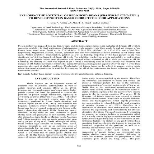 Exploring the potential of red kidney beans   