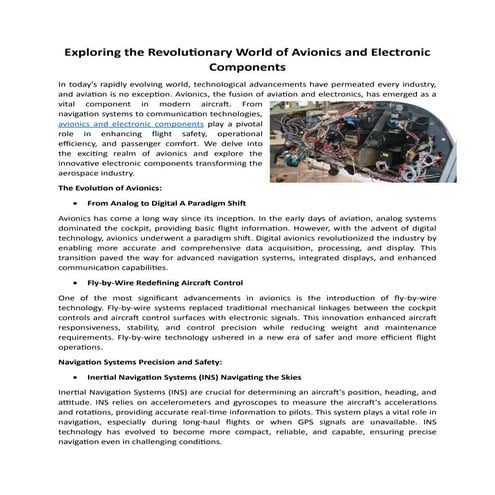 Exploring the Revolutionary World of Avionics and Electronic Components.pdf