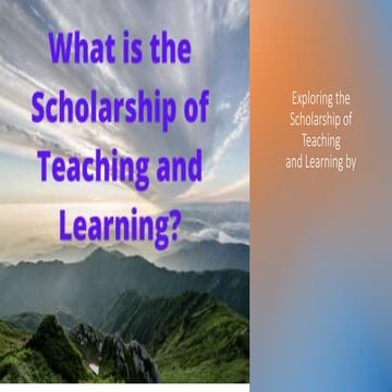Exploring the Scholarship of Teaching and Learning A Comprehensive Overview (...