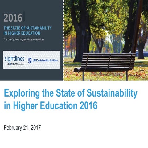 Exploring the State of Sustainability in Higher Education 2016