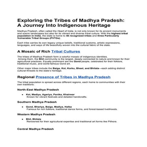 Exploring the Tribes of Madhya Pradesh_ A Journey Into Indigenous Heritage.docx