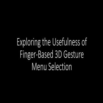 finger based 3 d gesture menu