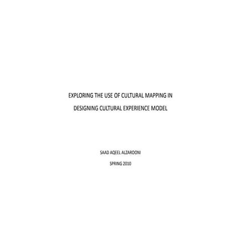 Exploring the use of cultural mapping