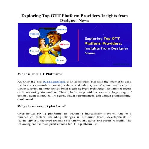 Exploring Top OTT Platform Providers-Insights from Designer News