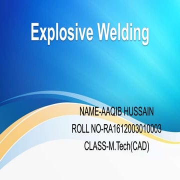 Explosion welding