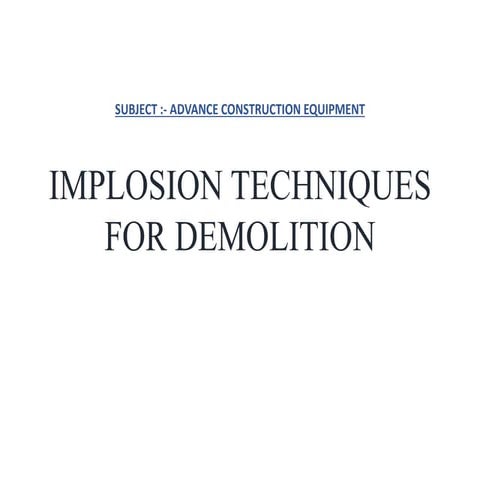Explosive demolition