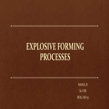 Explosive Forming