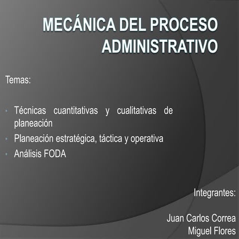 Mecánica del proceso administrativo