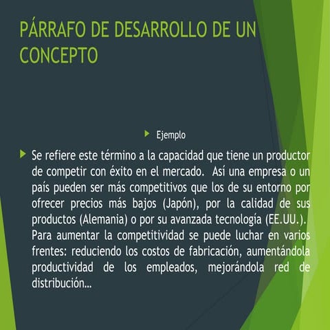 Párrafo de desarrollo de un concepto